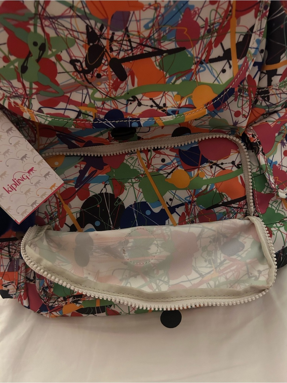 Kipling Ravier Paintball Pattern Backpack - Picture 3 of 15